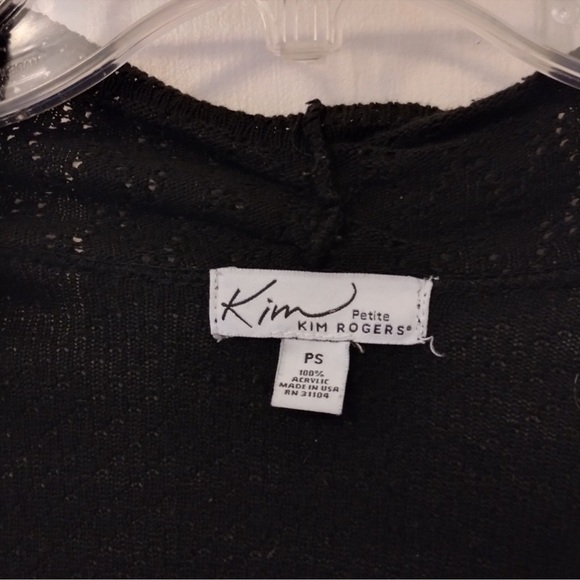 Kim Rogers Vintage Black Boho Cutouts Open Front Cardigan:SP - Picture 9 of 9